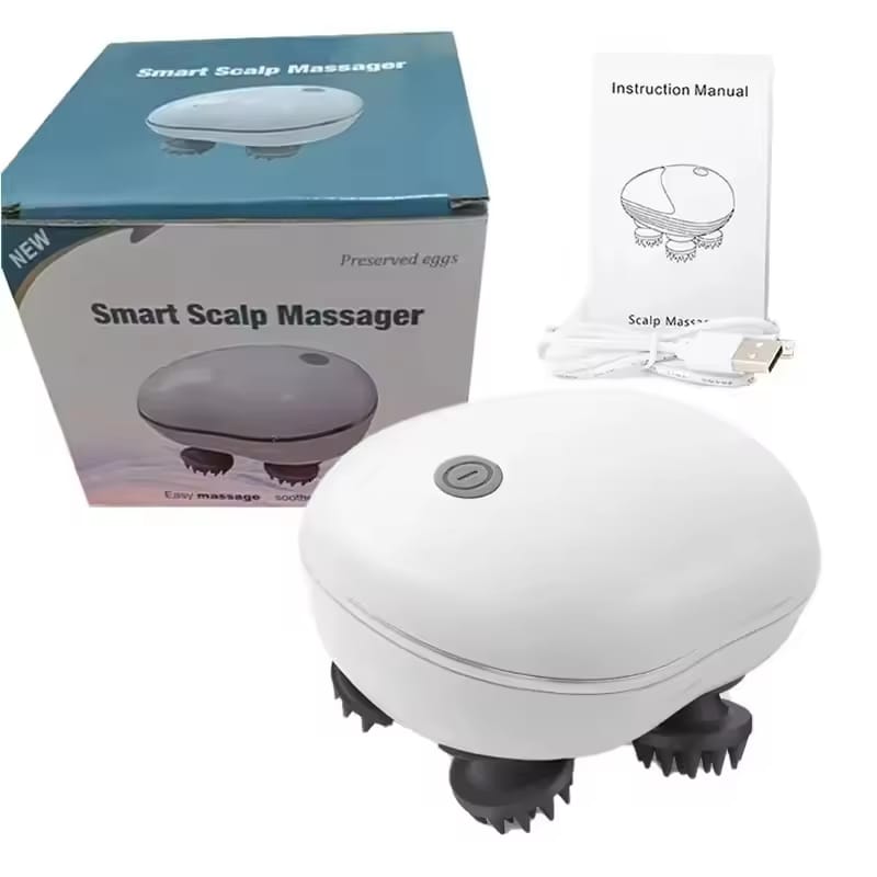 Rechargeable Smart Scalp Massager 4 Head Electric Hair Growth & Headache (Sir Dard) Relief Device