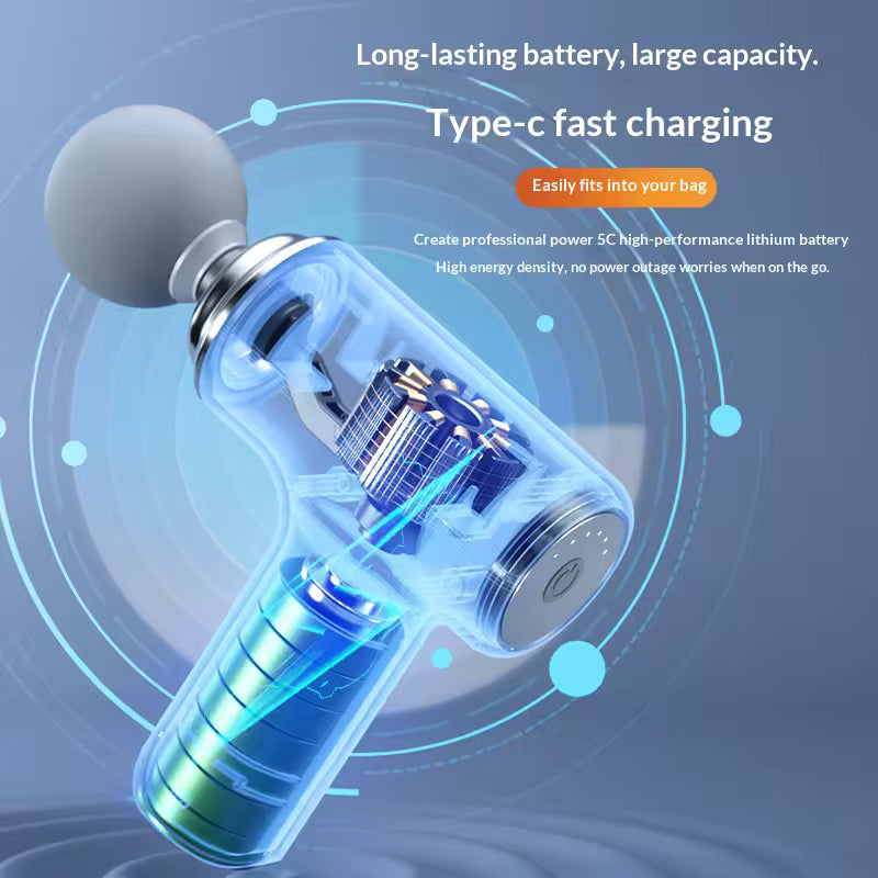 Body Massage Gun 4-in-1 Rechargeable – Deep Tissue Muscle Massager for Pain Relief, Muscle Recovery & Relaxation