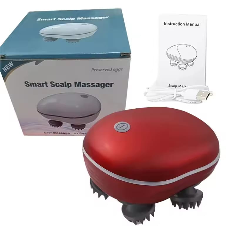Rechargeable Smart Scalp Massager 4 Head Electric Hair Growth & Headache (Sir Dard) Relief Device