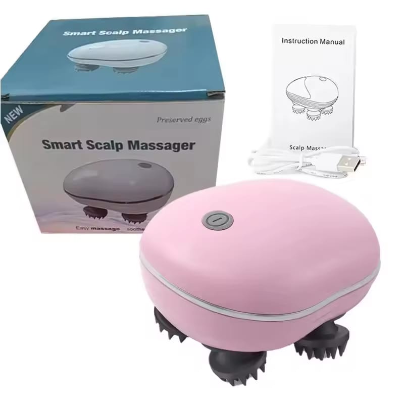 Rechargeable Smart Scalp Massager 4 Head Electric Hair Growth & Headache (Sir Dard) Relief Device