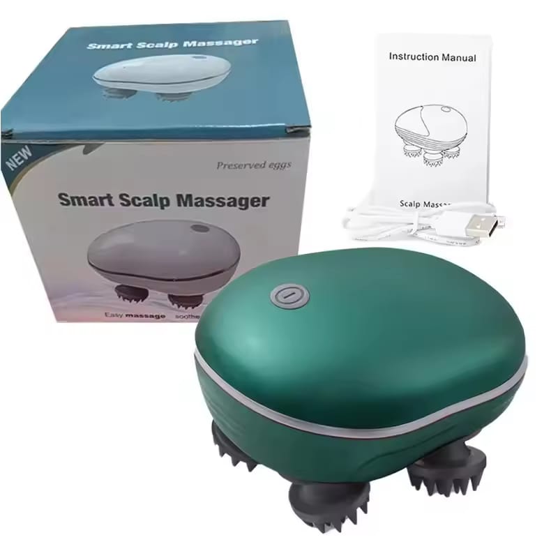 Rechargeable Smart Scalp Massager 4 Head Electric Hair Growth & Headache (Sir Dard) Relief Device