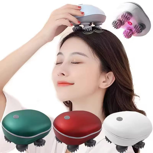 Rechargeable Smart Scalp Massager 4 Head Electric Hair Growth & Headache (Sir Dard) Relief Device