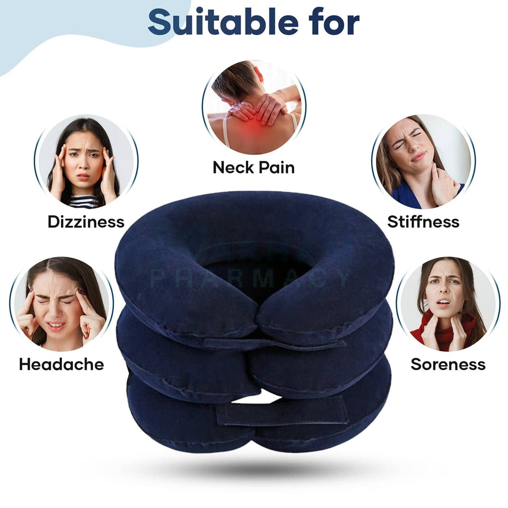 Cervical Neck Traction Pillow | Neck Pain Stiffness & Shoulder Pain Relief | Adjustable Neck Support for Relaxation & Posture Support