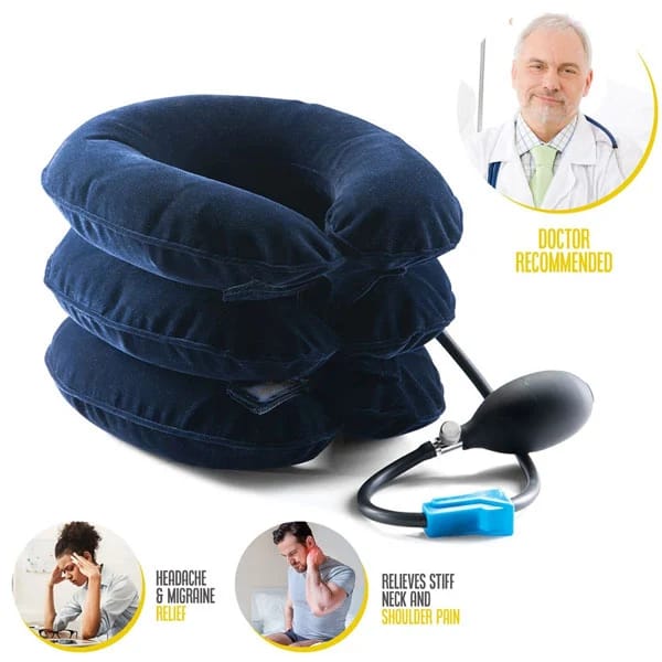Cervical Neck Traction Pillow | Neck Pain Stiffness & Shoulder Pain Relief | Adjustable Neck Support for Relaxation & Posture Support