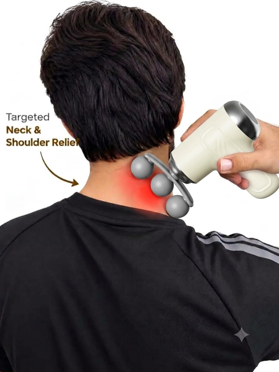 9-in-1 Rechargeable Deep Tissue Massage Gun | 9 Massage Heads, 6 Speeds & Powerful Low-Noise Percussion
