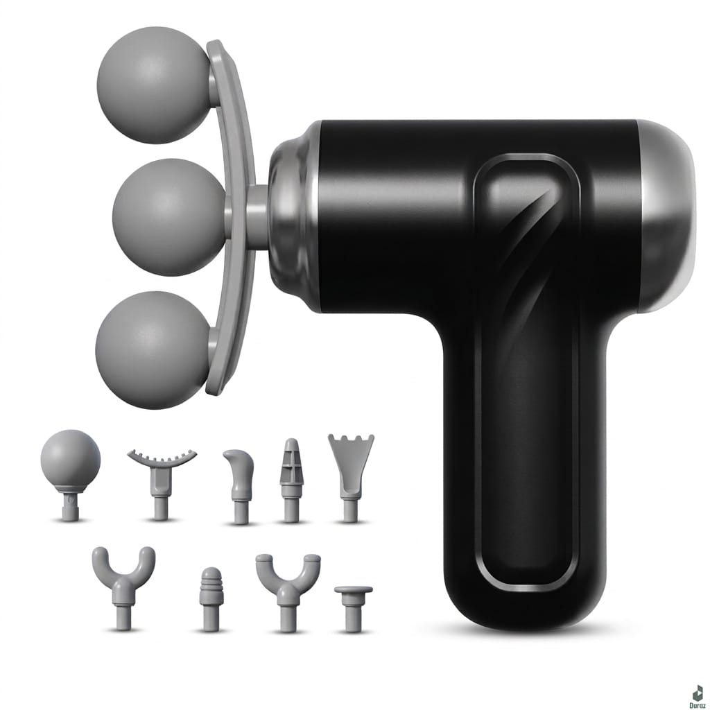 9-in-1 Rechargeable Deep Tissue Massage Gun | 9 Massage Heads, 6 Speeds & Powerful Low-Noise Percussion