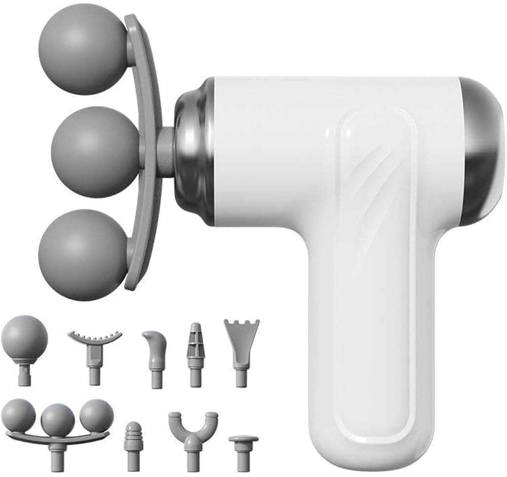 9-in-1 Rechargeable Deep Tissue Massage Gun | 9 Massage Heads, 6 Speeds & Powerful Low-Noise Percussion